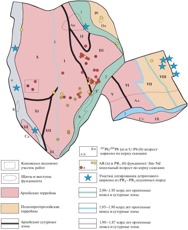 Кристаллический фундамент карта